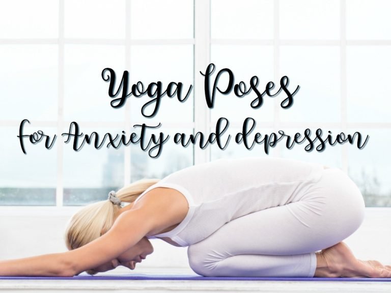 Learn four simple yoga poses that can improve your mental health. #anxiety #depression