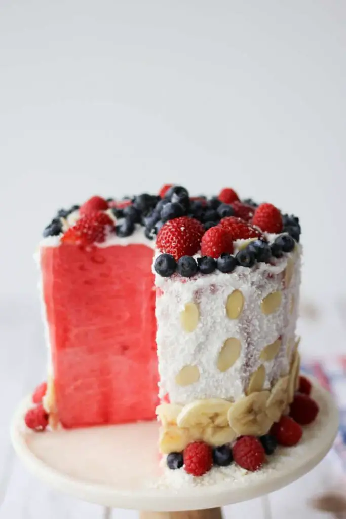 Recipe to make vegan watermelon cake