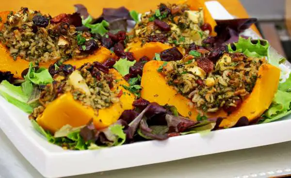 vegan stuffed butternut squash
