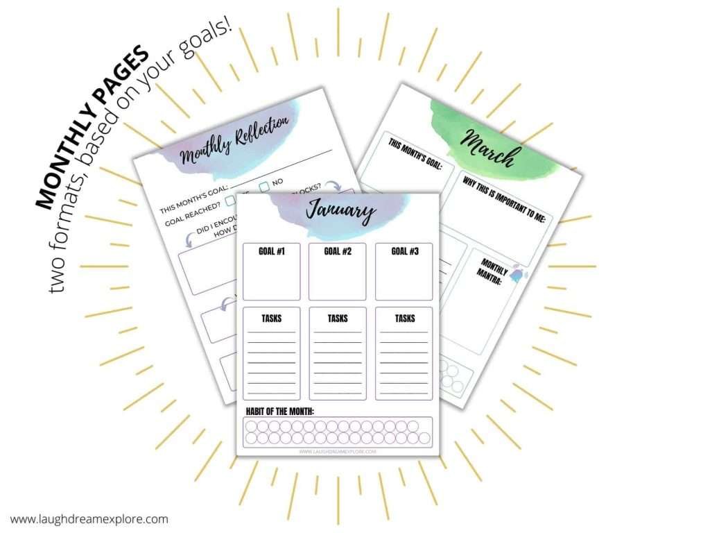 goal planner workbook printables