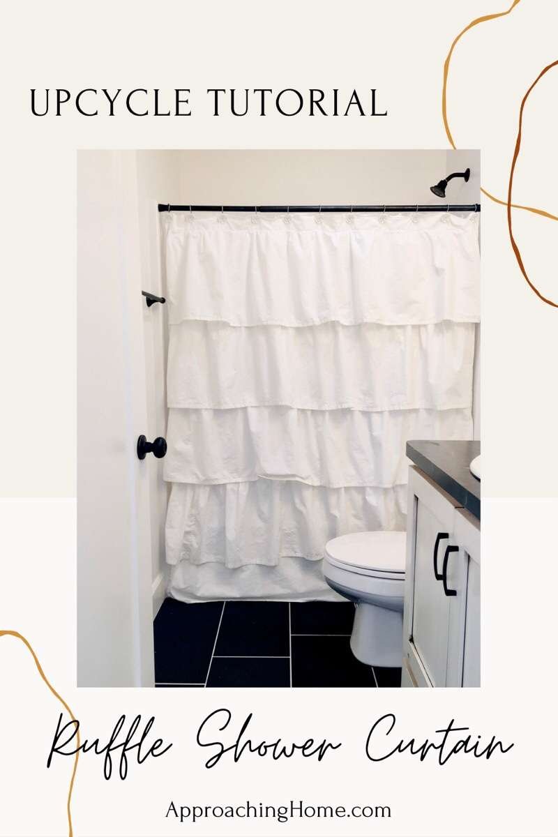 how to make a DIY shower curtain PINterest pin