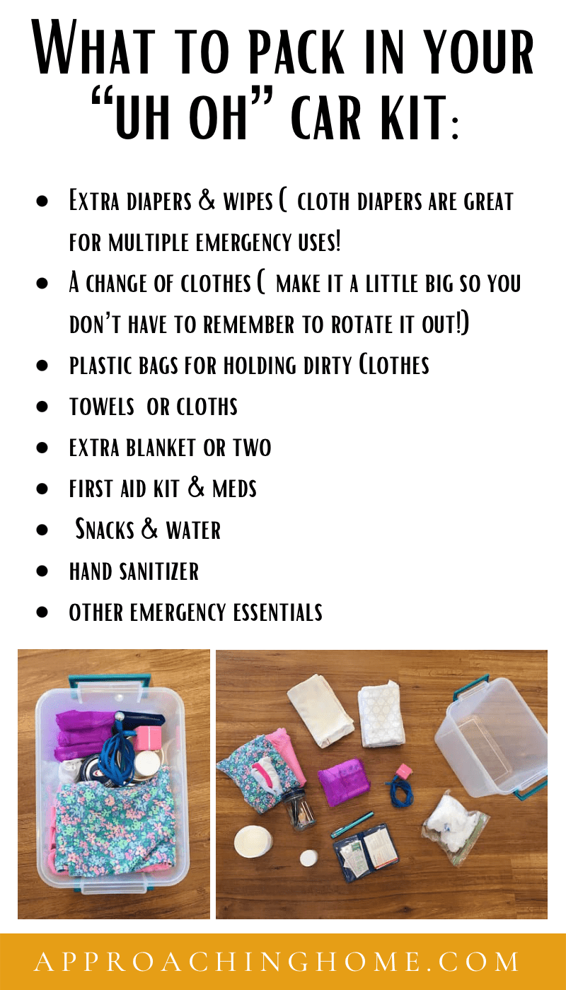 list of what is in kids emergency car kit