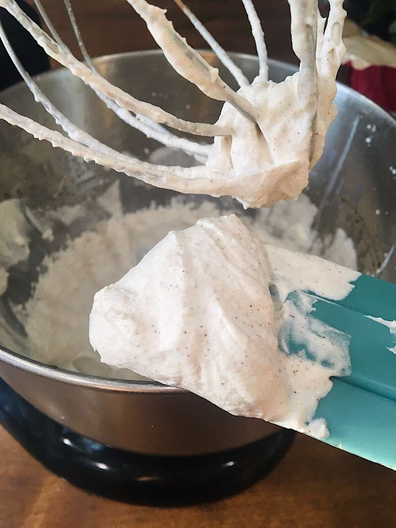 whipped cream in a mixer