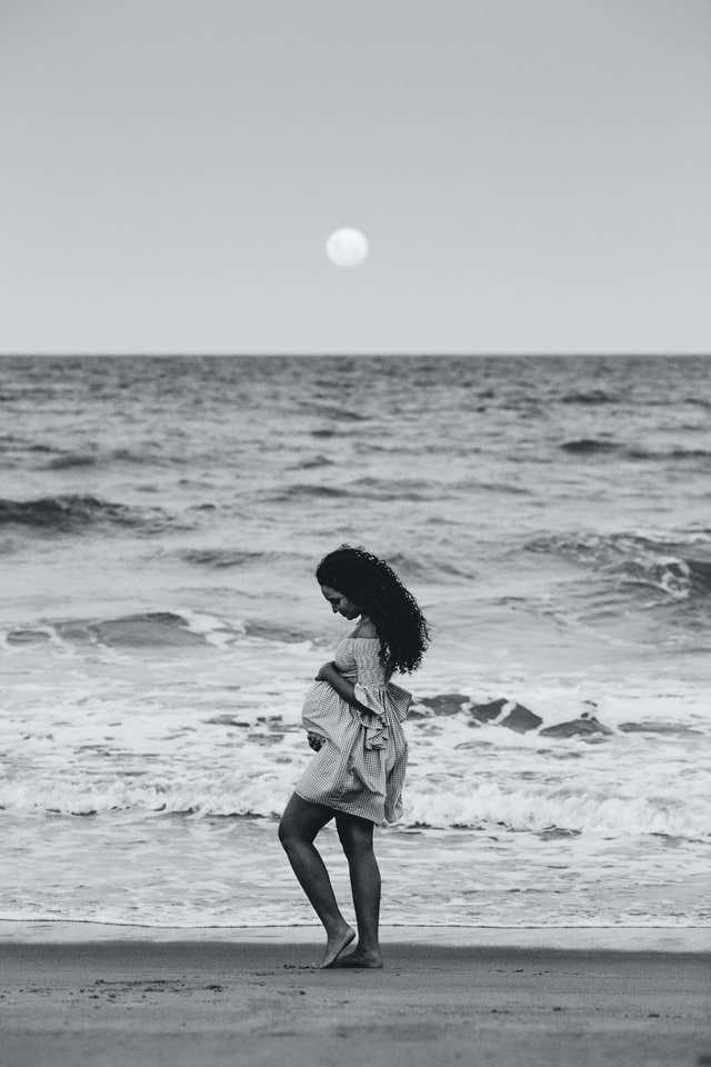 pregnant woman on beach
