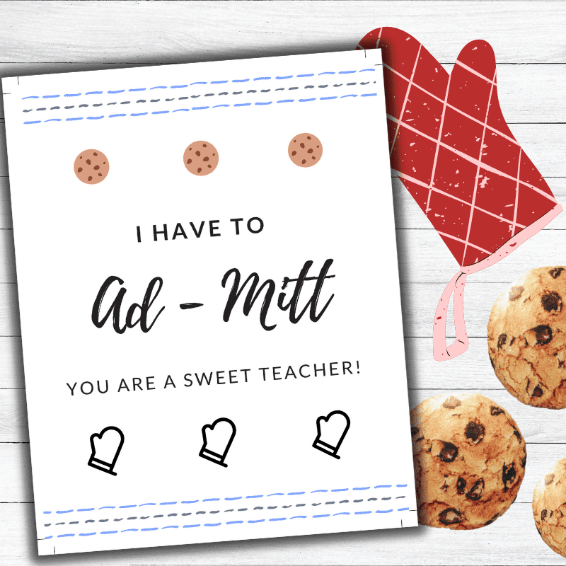 Oven Mitt Teacher appreciation Card