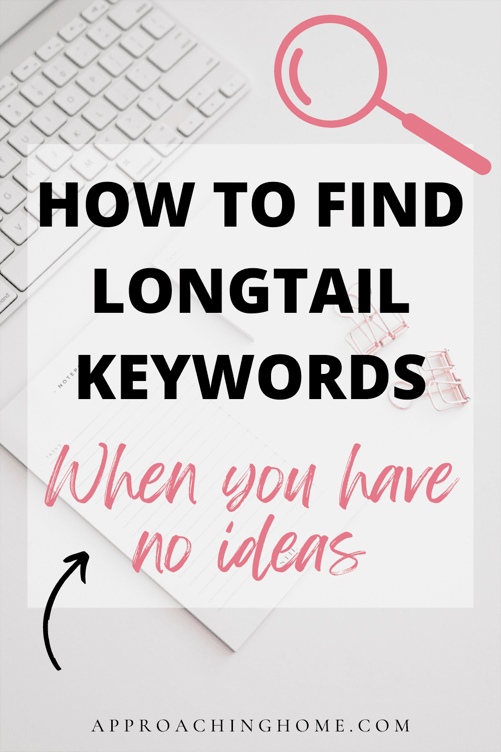 How to find longtail keywords Pinterest Pin Graphic