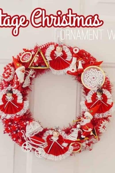 VINTAGE CHRISTMAS ORNAMENT WREATH