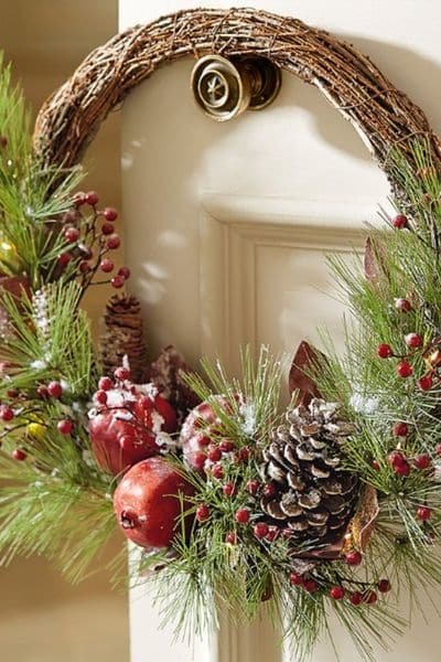 SNOWBERRY POMEGRANATE WREATH