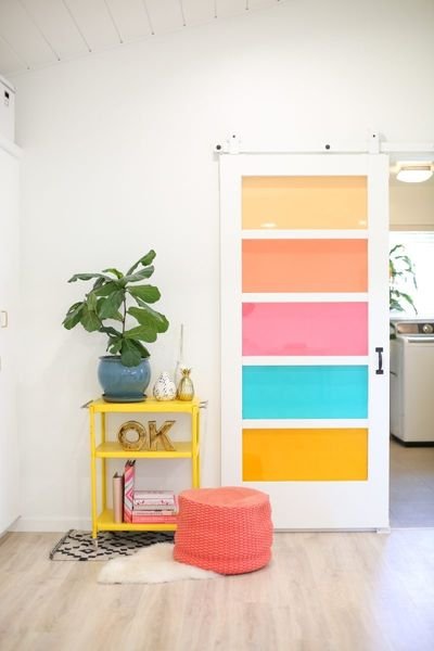 FAUX-STAINED SLIDING BARN DOOR