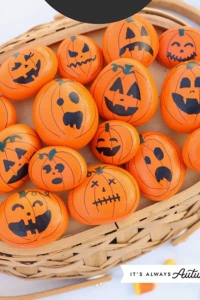 Paint some rocks to look like pumpkins!