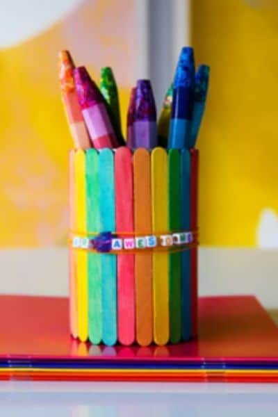Popsicle Stick Pencil Holder
