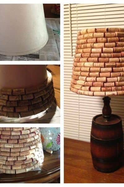 Wine cork lampshade