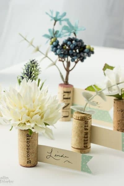Wine cork place cards