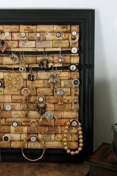 Wine cork jewelry holder