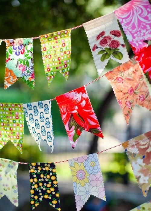 Fabric scrap bunting 
