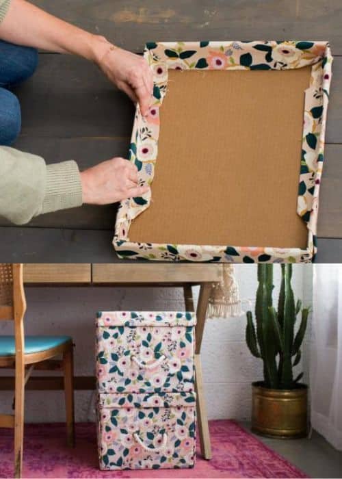 Fabric-wrapped storage boxes