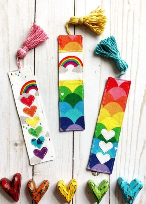 Scrap fabric bookmarks