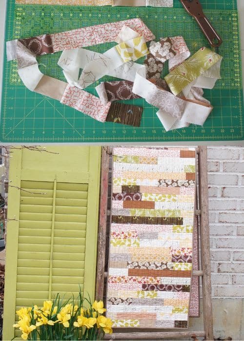 leftover fabric table runner