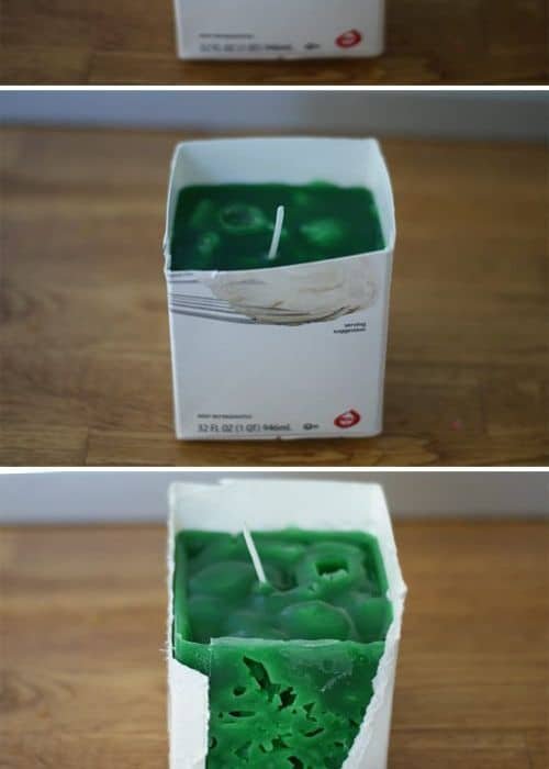 Crayon milk carton ice candles