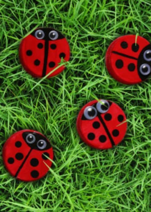 Bottle Cap Ladybugs