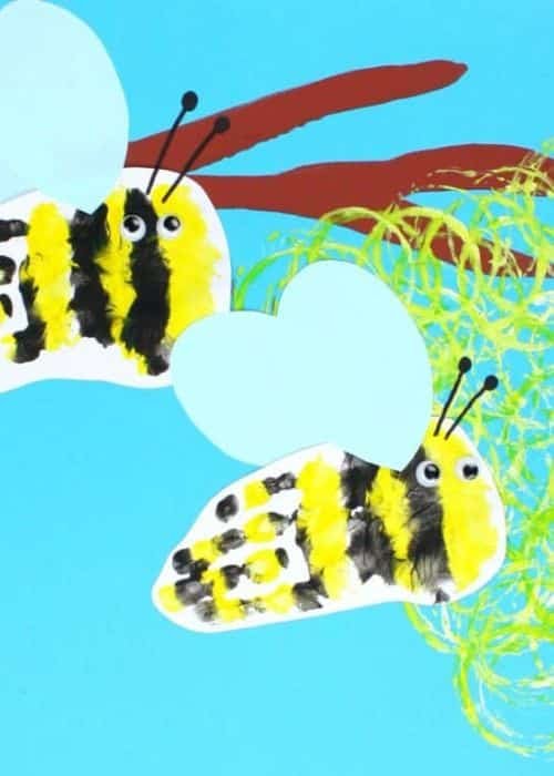 Beehive Hand Print Bees