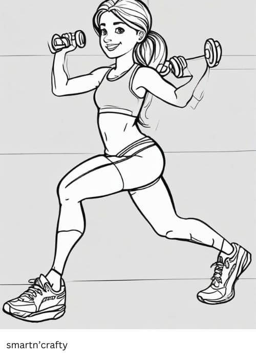 fitness and exercise coloring pages