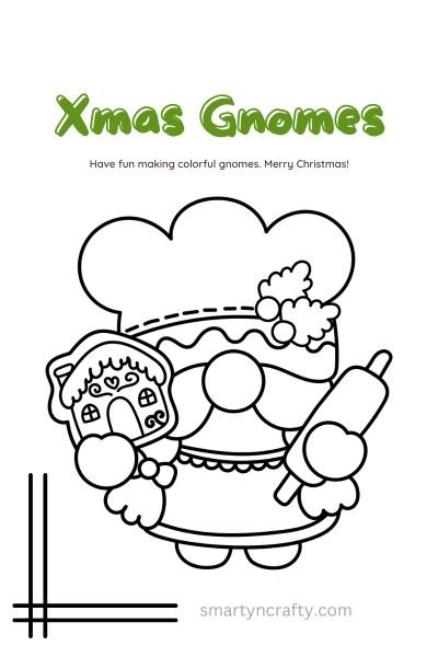Christmas Gnome coloring pages