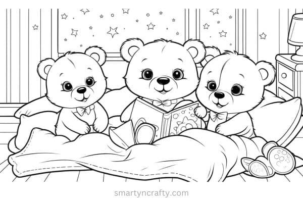 bedtime bear coloring pages