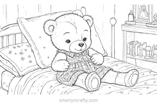 bedtime bear coloring pages