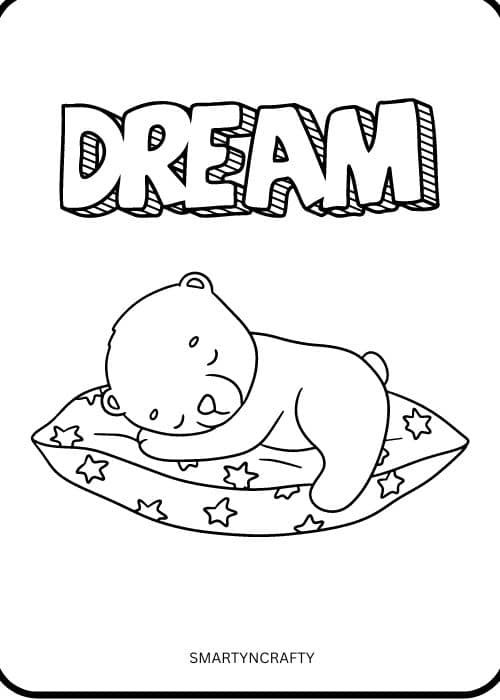 bedtime bear coloring pages