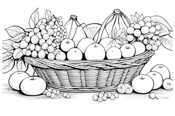 fruit basket coloring pages