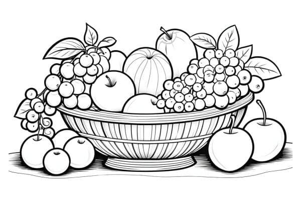 fruit basket coloring pages 