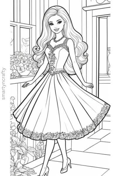 barbie dream house coloring pages