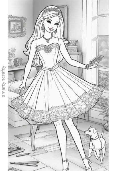 barbie dream house coloring pages