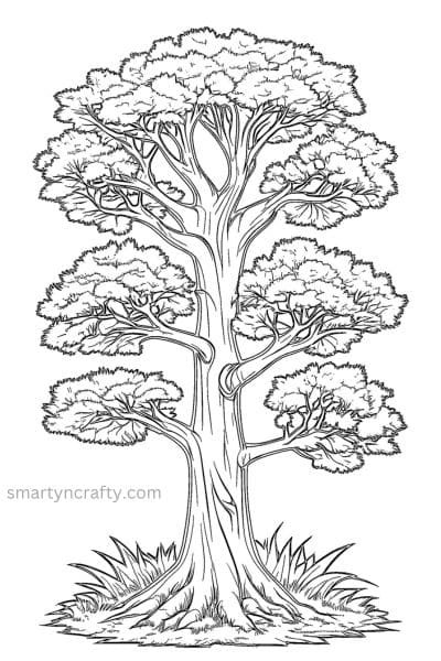 tree coloring pages