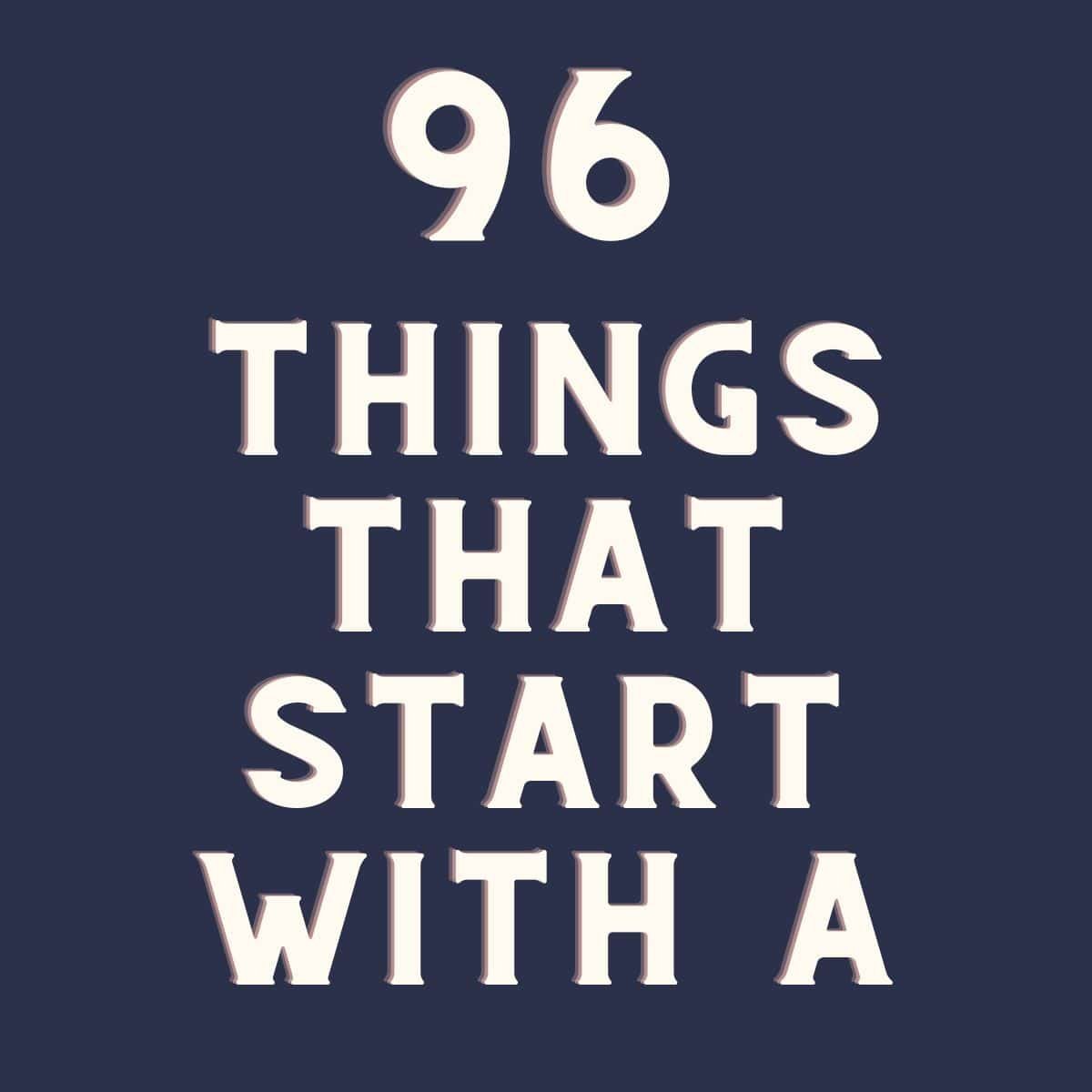 THINGS THAT START WITH A