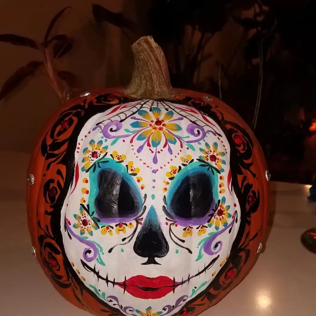 Day of the Dead Pumpkin Painting