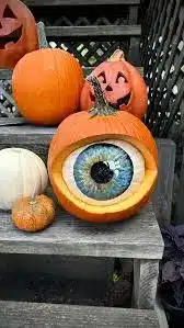 Monster Pumpkin with eyes Carving Ideas